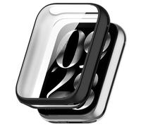 Pulseras Para Hombres Con Estilo Funda de TPU galvanizada de cubierta de preservación mejorada con vidrio integrado diseñado para Band 8 Pro Correas De Reloj (Black, One Size)