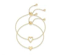 Pulseras para madre e hija, juego de pulseras de corazón dorado a juego, regalo de joyería para mamá y yo, perfecto para el día de la madre y regalos de cumpleaños, One size, Metal, Ágata