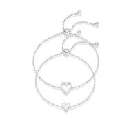 Pulseras para madre e hija, juego de pulseras de corazón dorado a juego, regalo de joyería para mamá y yo, perfecto para el día de la madre y regalos de cumpleaños, One size, Metal, Ágata