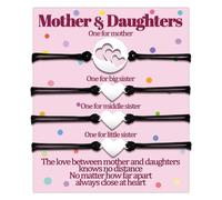 Pulseras para mamá e hija, madre 2, 3, 4 hijas, pulsera a juego, regalos para mamá y mí, conjunto de pulseras para 2, 3, 4, 5 mujeres, regalos para el día de la madre, niñas pequeñas, joyería regalo de cumpleaños, Sin gemas.