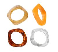 Pulseras Para Mujer, 4 Piezas Pulseras De Resina Asimétricas Estilo Retro, Brazaletes Geométricos Amplios Para Vacaciones Fiestas Cumpleaños Uso Diario