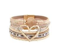 Pulseras para mujer con texto en inglés "I Will Always Be With You", pulsera de corazón Forever Linked Together ajustable, regalo para profesor, talla única, Poliuretano