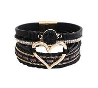 Pulseras para mujer con texto en inglés "I Will Always Be With You", pulsera de corazón Forever Linked Together ajustable, regalo para profesor, talla única, Poliuretano