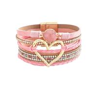 Pulseras para mujer con texto en inglés "I Will Always Be With You", pulsera de corazón Forever Linked Together ajustable, regalo para profesor, talla única, Poliuretano