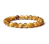 Pulseras para mujer Pulsera de cristal Joyería Energy rystal Pulsera de yoga Drop-Gold_6mm Beads