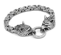 Pulseras para Mujeres para Mujeres Bangle Vintage Nordic Unicent Treasures Ancient Treasures Wolf Wolf Chain a mano/23 cm