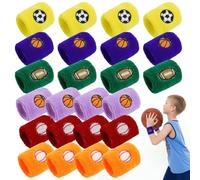 Pulseras para niños, 24 bandas coloridas que absorben el sudor para deportes, baloncesto, tenis, fútbol y más