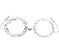 Pulseras para parejas - Pulsera inspiradora de acero de titanio para él y tu distancia a juego para Navidad, aniversario, boda, cumpleaños, día de San Valentín, Mittelgroße, Mittelgroße, Cuero, No