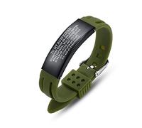 Pulseras personalizadas para hombre grabadas con cita de amor de esposa, hijo, papá y mamá, regalo para él pulsera de silicona negra para marido, novio, hijo padre., Acero inoxidable, Sin gemas.