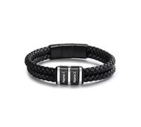 Pulseras personalizadas para hombre, pulseras de cuero trenzado con 1-5 nombres grabados, regalo personalizado para hombres, papá, día del padre, San Valentín, talla única, Acero inoxidable, No es una