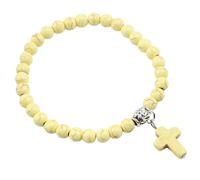Pulseras Piedras Naturales,Pulseras Cristianas Con Cruz Y Cuentas Para Mujeres Y Hombres, Brazalete Con Crucifijo De Piedra Natural, Pulsera Ajustable De Cristal, Regalos Cristianos De Jesús Para Pa