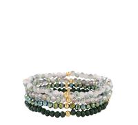 Pulseras Piedras Naturales. Pulseras Elásticas Con Cuentas De Vidrio Electrochapado De 4 Mm Con Diseño De Nicho, Multicapa, Para Aliviar El Estrés, El Reiki Y El Yoga, Joyería Energética Para