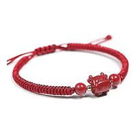 Pulseras，Pulseras de Cuentas Pulsera de Amuleto de cinabrio Feng Shui, Amuleto del Año del Buey, Cristal de cinabrio con energía poderosa for Resistir a los espíritus malignos, trayendo Prosperidad y
