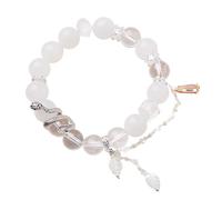 Pulseras，Pulseras de cuentas Pulsera de riqueza Feng Shui Pulsera de fluorita de jade blanco Elegante amuleto de serpiente Pulsera de animales del zodíaco for 2025 Pulsera multigema de equilibrio de c