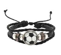Pulseras que brillan en la oscuridad,Pulseras para fanáticos de los deportes | Pulsera creativa Pulsera del equipo de fútbol - Innovadora pulsera tejida con dijes de fútbol para mujeres y hombres