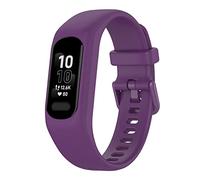 Pulseras reloj para Pulsera reloj Garmin vivosmart 5 Correa integrada Color ajustable Silicona pulseras recambio Funda brazalete mujer hombre (Morado)