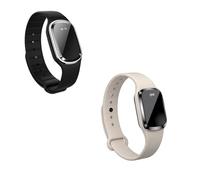 Pulseras Repelente de Mosquitos Ultrasónico, Reloj Electrónico Anti-Mosquitos con Carga USB/Reutilizable/Portátil para Acampar al Aire Libre Senderismo(Negro+beige (Sin Visualización de Hora))