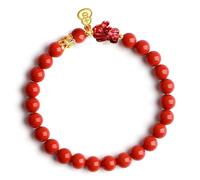 Pulseras rojas chinas de riqueza de Feng Shui para protección de la mujer, dijes de cinabrio Dragon Pi Xiu para prosperidad y riqueza, amuletos de buena suerte, pulseras elásticas de cuentas que