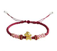 Pulseras rojas del Año Nuevo Chino del Caballo 2026, hechas a mano, ajustables, pulseras de cuerda roja de la suerte, pulsera de joyería trenzada de caballo del zodiaco chino para buena suerte