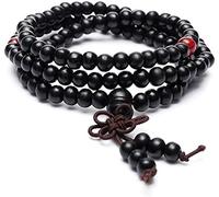 Pulseras Rosario con cuentas de madera de 8 mm Pulsera Rosario Budista con cuentas de oración i