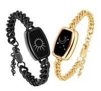 Pulseras táctiles de larga distancia, pulseras vibratorias e iluminadas para parejas, juego de joyas inteligentes a juego para parejas, relaciones de larga distancia, novia, novio, regalos de Navidad,