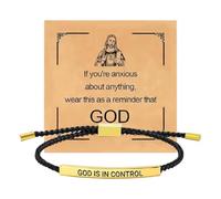 Pulseras tejidas a mano Fe cristiana muñeca accesorios de joyería, 1,57 Zoll, Acero inoxidable, Sin piedra preciosa