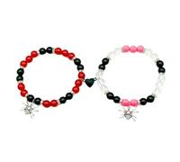 Pulseras Tema Araña Pulseras Elásticas Combinadas Pulseras Corazón Magnético Pulseras De Araña Para Parejas Pulseras Con Colgantes Para Halloween Pulseras Con Cuentas De Araña Pulseras