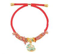 Pulseras trenzadas de cuerda de caballo de Año Nuevo chino 2026, pulsera tejida a mano con dije de caballo rojo, amuleto de protección de la suerte chino Feng Shui para mujer, regalos de Año Nuevo