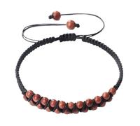 Pulseras Trenzadas de Doble Filas 4 mm Tiger's Eye Stone Beads brazales para Mujeres Hombres Hechos a Mano