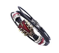 Pulseras trenzadas para hombres - elegantes pulseras ajustables punk | Joyas inspiradas en música multicapa hechas a mano, pulsera de cuero fresco para él, accesorios de muñeca de moda, Fare