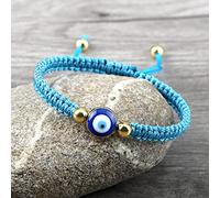 Pulseras turcas contra el mal de ojo para mujeres y hombres, pulsera de cuerda trenzada de hilo negro, blanco y rojo, pulseras ajustables para amigos, azul 1