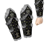 Pulseras vikingas - 1 par de guardias de brazo medieval, pulseras de leatinas de imitación | HEMS COSPLAY ARM ARM, DEPARATE KNIGHT GAUNTLETS, para disfraces Steampunk para juegos de rol, L