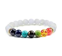 Pulseras y brazaletes Healing Balance Buddha Prayer Pulsera de energía con cuentas de piedra natural para mujeres-blanco degradado