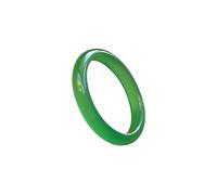 Pulsero de Brazalete de Jade de Hielo Natural para Mujeres Green Chalcedony Bangle Brazle Good Luck Bangle Round Green Jade Stone Bangle for Woman Birthday Wedding (Bianyusui Bangle3, 62-63 mm)