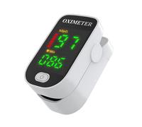 Pulsioximetro de Dedo Profesional, Oxímetro de Dedo con Pantalla LED de Color, Oxímetro de Pulso para Medición de Saturación de Oxígeno (SpO₂) y de Frecuencia Cardíaca (Blanco)