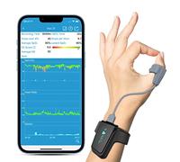 Pulsioximetro, Oxímetro de dedo Profesional, Medidor de Oxígeno en Sangre, Monitor de Oxígeno para Dormir con Alarma para Apnea del Sueño, Oxímetro de Muñeca con Bluetooth
