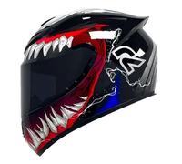 Pulso Rojo | Casco de Moto Integral con Visor Solar | Unisex Hombre y Mujer Homologado ECE 22.06 Red Venom,XL