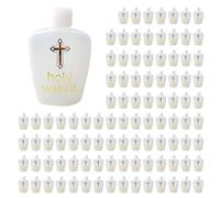 pulunto Botellas de agua bendita recargables de 60 ml, botellas decorativas de agua bendita de plástico con tapa de rosca, botellas vacías de agua bendita con logotipo cruzado, suministros de iglesia