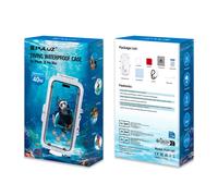 PULUZ 40m/130ft Funda de buceo impermeable para iPhone 16 Pro Max cubierta de carcasa subacuática Claro Para iPhone 16 Pro Max