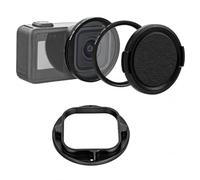 PULUZ Anillo adaptador de filtro de 58 mm para GoPro MISSION 1/1 PRO | Soporte de filtro de aleación de aluminio, con filtro UV, cubierta de lente, herramienta de instalación compatible con filtro