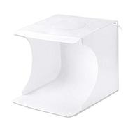 PULUZ Caja de luz para Estudio fotográfico con Anillo de 20 cm, Kit de Tienda de luz para fotografía portátil Ajustable con iluminación Blanca/cálida/Suave + 6 Fondos