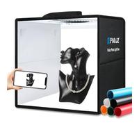 PULUZ Caja de Luz para Fotos 30x30x30cm, Caja de Luz Fotografía Regulable con CRI≥97 Iluminación Blanca 120 Luces LED + 8 Telones de Fondo Fotográficos para Fotografía de Producto