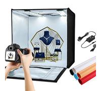 PULUZ Caja luz Fotografia 60CM Regulable Regulable para Productos Comerciales Artículos de Venta en Línea con Tela Suave 2 Tablero de luz de 120 Cuentas y 3 Colores de PVC / 3 Fondos no Tejidos