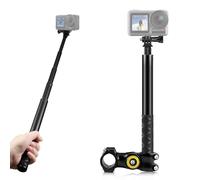 PULUZ Cámara deportiva para manillar de motocicleta, soporte de montaje Sefie Stick para GoPro Heor 13 12 11 10, Max 2, Lit/DJI OSMO 360 Action 6/Insta360 X5 X4 Air Go3 Ace Accesorios de cámara de