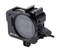 PULUZ-carcasa de aleación de aluminio CNC, carcasa protectora con marco de seguro y lente UV de 52mm para GoPro HERO(2018) /7 negro/6 /5