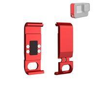 Puluz Cubierta de batería de Puerta Lateral de Metal para GoPro Hero 9 Negro reemplazo, aleación de Aluminio extraíble Funda Protectora, Cámara Vlog Accesorios (Rojo)