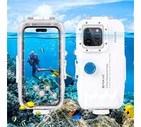 PULUZ Funda de 6.7 Pulgadas para iPhone 15 Pro MAX/ 15 Plus/ 14 Plus/ 14 Pro MAX / 13 Pro MAX / 12 Pro MAX / 11 Pro MAX, Impermeable natación esnórquel Surf Foto y vídeo(no para is26)