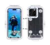 PULUZ Funda de buceo impermeable de 40 m para iPhone 16 Pro Max, carcasa subacuática con protección completa compatible con esnórquel, surf, fotos y videos (no para iOS26), transparente