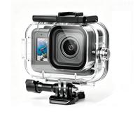 PULUZ Funda de buceo para Go Pro MISSION 1/1 PRO, cubierta de carcasa de | Funda protectora subacuática impermeable a prueba de golpes para esnórquel, surf y deportes acuáticos con láminas antivaho
