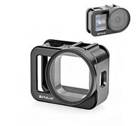 PULUZ Funda de cámara para Go Pro Mission 1/1 PRO marco de jaula de metal | Jaula de aleación de aluminio con lente UV de 58 mm y cubierta de tapa de lente, zapata fría y adaptador